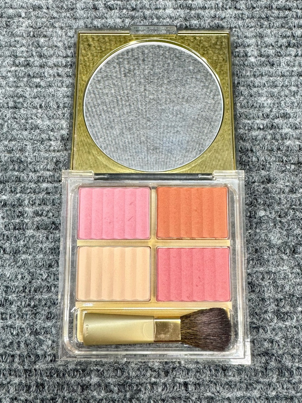 Estee Lauder Deluxe All-Over Face Compact PETAL NECTAR PINK KISS TRANSPARENT